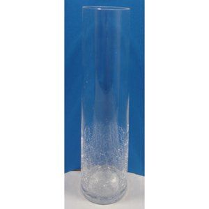 Clear Crackle Glass Carafe/Decanter/Vase 13"